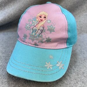 Elsa Disney Frozen Kids Blue Disney Baseball Cap Hat Glitter Snowflakes OSFM